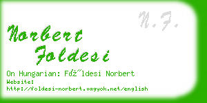 norbert foldesi business card